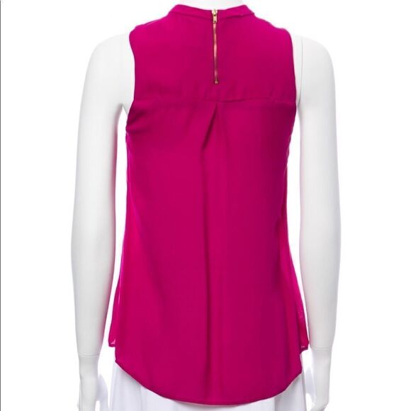 A.L.C. 100% Silk V Neck Keyhole Tank Top Blouse Sleeveless - Picture 2 of 3